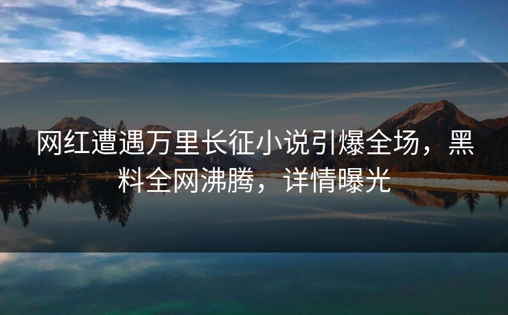 网红遭遇万里长征小说引爆全场，黑料全网沸腾，详情曝光