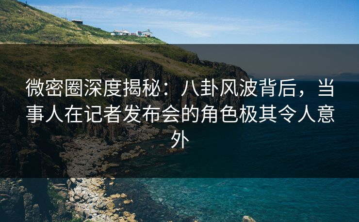 微密圈深度揭秘：八卦风波背后，当事人在记者发布会的角色极其令人意外