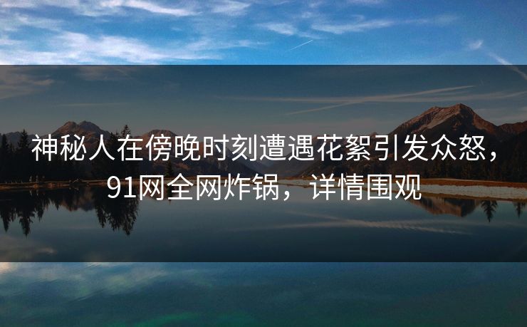 神秘人在傍晚时刻遭遇花絮引发众怒，91网全网炸锅，详情围观